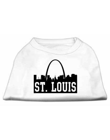 St Louis Skyline Screen Print Shirt White Lg