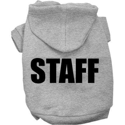 Staff Costume Screen Print Dog Hoodie Grey Size XS