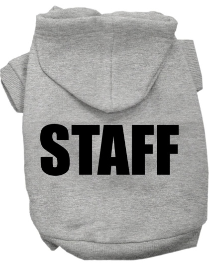 Staff Costume Screen Print Dog Hoodie Grey Size XS