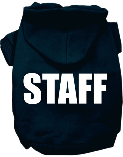 Staff Costume Screen Print Dog Hoodie Navy Blue Size XS