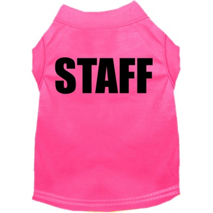 Staff Costume Screen Print Dog Shirt Bright Pink Size XS