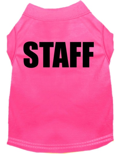 Staff Costume Screen Print Dog Shirt Bright Pink Size XS