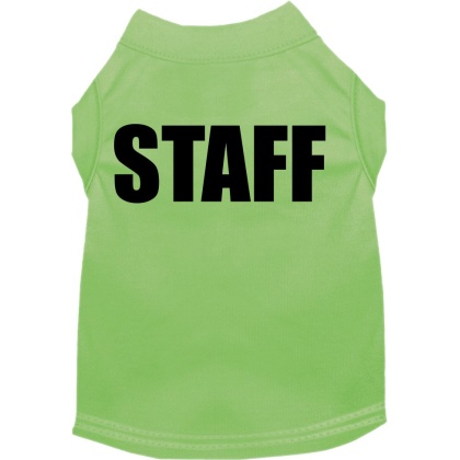 Staff Costume Screen Print Dog Shirt Lime Green Size XS