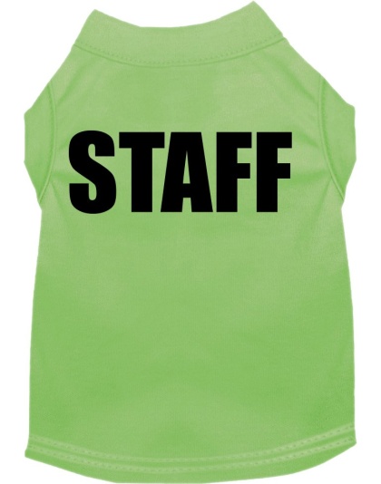 Staff Costume Screen Print Dog Shirt Lime Green Size XS