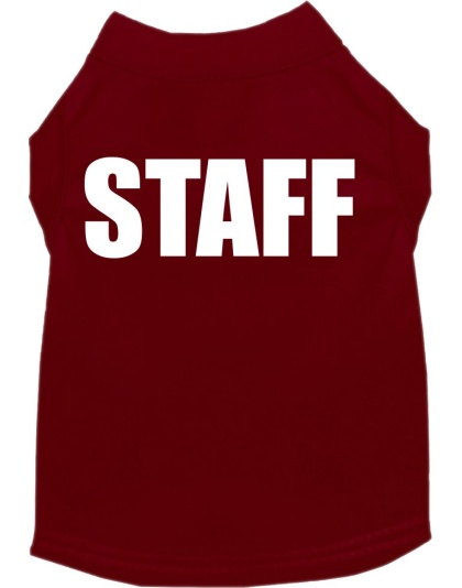 Staff Costume Screen Print Dog Shirt Maroon Size XS