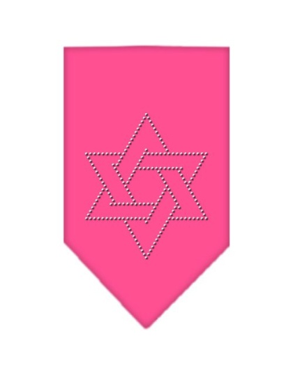 Star Of David Rhinestone Bandana Bright Pink Large