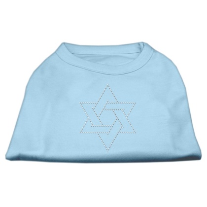 Star of David Rhinestone Shirt  Baby Blue L