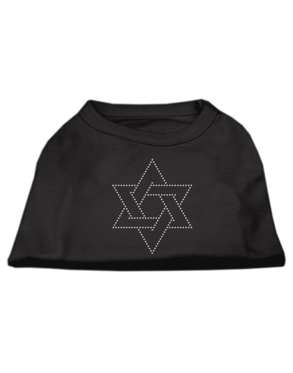 Star of David Rhinestone Shirt  Black L