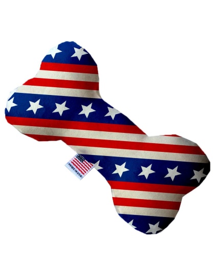 Stars and Stripes 10 inch Canvas Bone Dog Toy