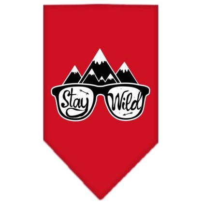 Stay Wild Screen Print Bandana Red Large