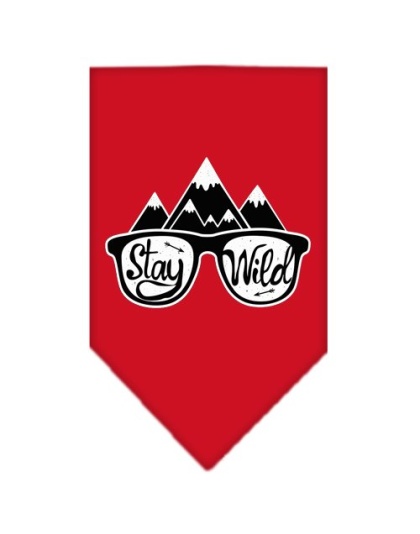 Stay Wild Screen Print Bandana Red Large