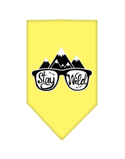 Stay Wild Screen Print Bandana Yellow Large