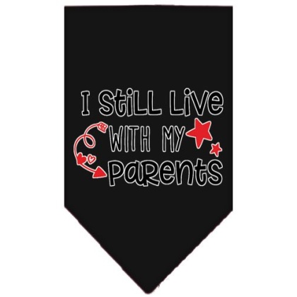 Still Live with my Parents Screen Print Pet Bandana Black Large