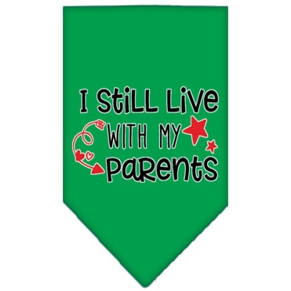 Still Live with my Parents Screen Print Pet Bandana Emerald Green Large