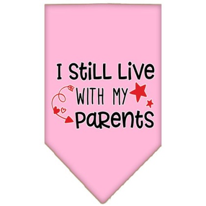 Still Live with my Parents Screen Print Pet Bandana Light Pink Large