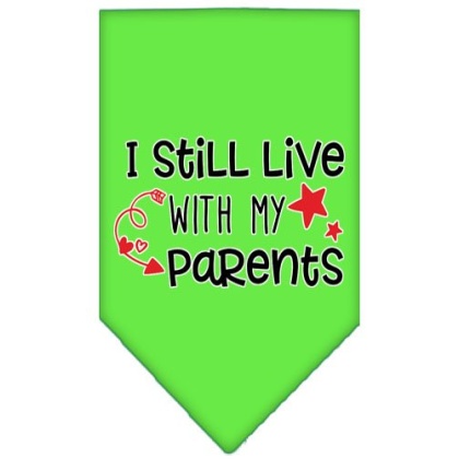 Still Live with my Parents Screen Print Pet Bandana Lime Green Large