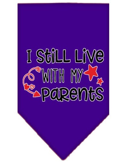 Still Live with my Parents Screen Print Pet Bandana Purple Large
