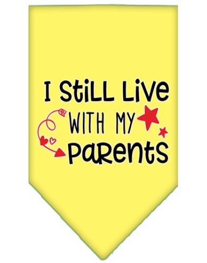 Still Live with my Parents Screen Print Pet Bandana Yellow Large