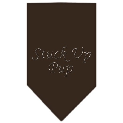 Stuck Up Pup Rhinestone Bandana Cocoa Large