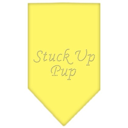 Stuck Up Pup Rhinestone Bandana Yellow Large