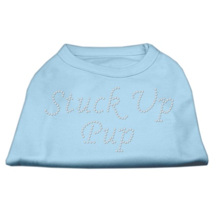 Stuck Up Pup Rhinestone Shirts Baby Blue L