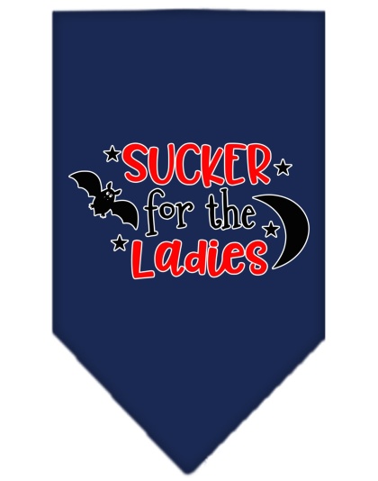 Sucker for the Ladies Screen Print Bandana Navy Blue large