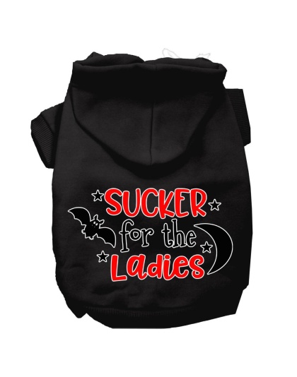 Sucker for the Ladies Screen Print Dog Hoodie Black L