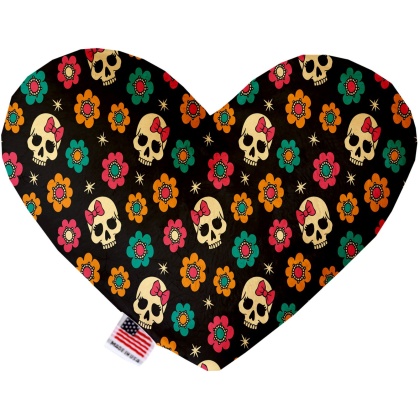 Sugar She Skulls 6 Inch Canvas Heart Dog Toy