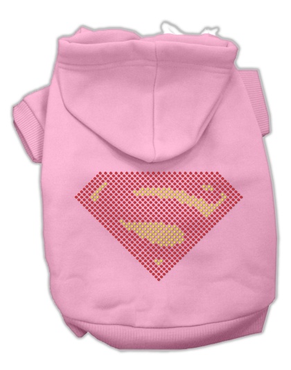 Super! Rhinestone Hoodies Pink L