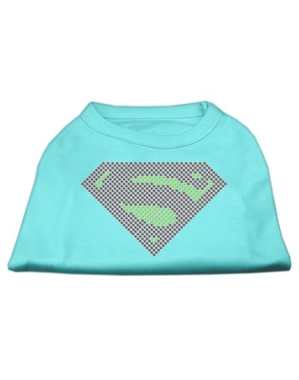 Super! Rhinestone Shirts Aqua L