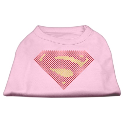 Super! Rhinestone Shirts Light Pink L