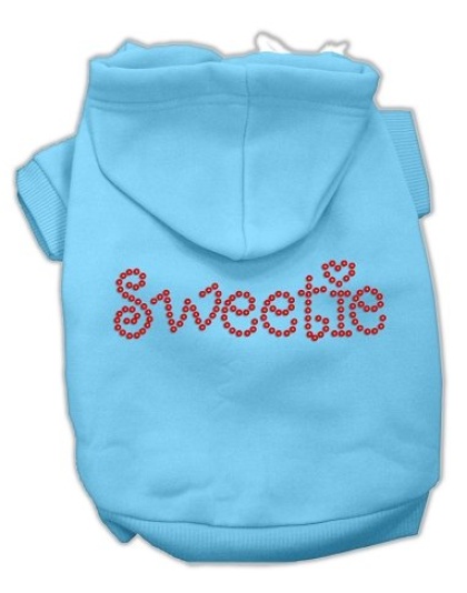 Sweetie Rhinestone Hoodies Baby Blue L