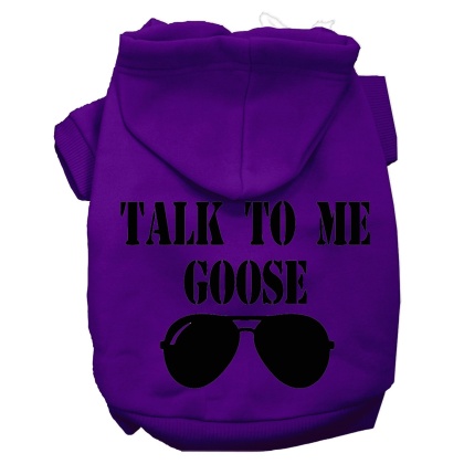 Talk to me Goose Screen Print Dog Hoodie Purple L