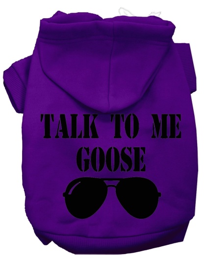 Talk to me Goose Screen Print Dog Hoodie Purple L