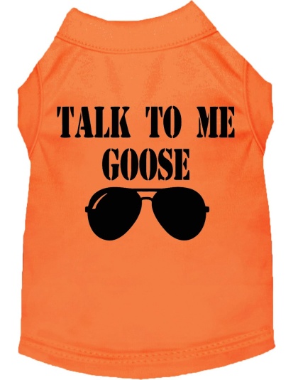 Talk to me Goose Screen Print Dog Shirt Orange Lg