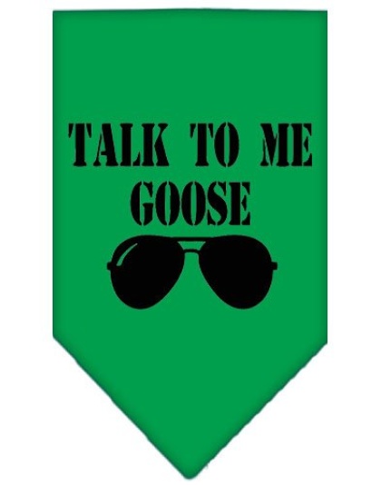 Talk to me Goose Screen Print Pet Bandana Emerald Green Large