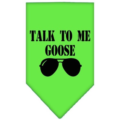 Talk to me Goose Screen Print Pet Bandana Lime Green Large