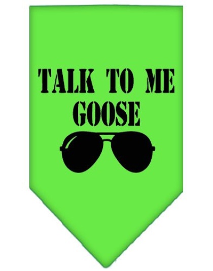 Talk to me Goose Screen Print Pet Bandana Lime Green Large