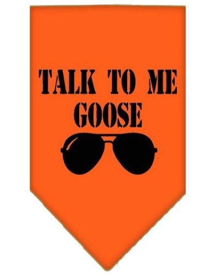 Talk to me Goose Screen Print Pet Bandana Orange Large