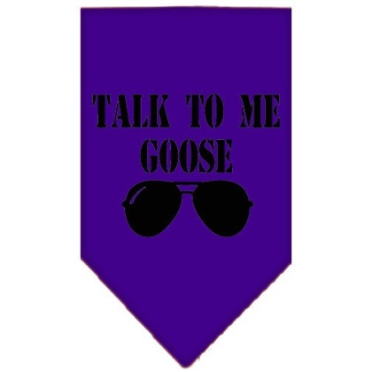 Talk to me Goose Screen Print Pet Bandana Purple Large