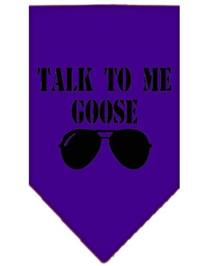 Talk to me Goose Screen Print Pet Bandana Purple Large