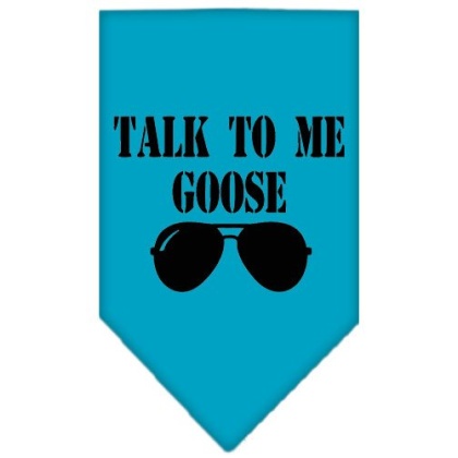 Talk to me Goose Screen Print Pet Bandana Turquoise Large