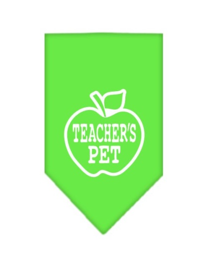 Teachers Pet Screen Print Bandana Lime Green Large