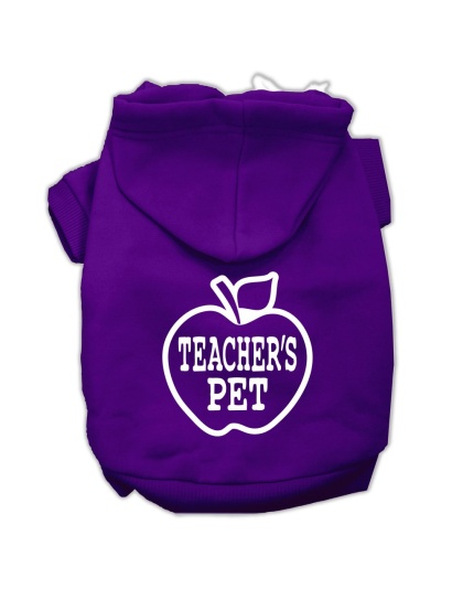 Teachers Pet Screen Print Pet Hoodies Purple Size L