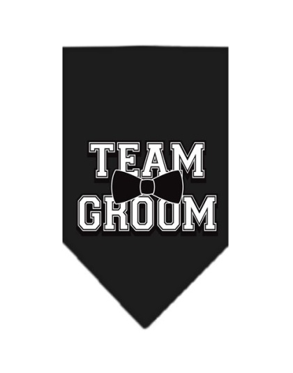 Team Groom Screen Print Bandana Black Large