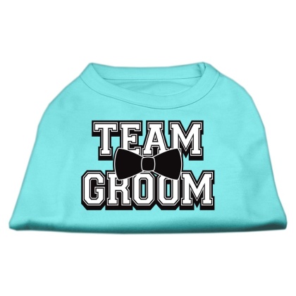 Team Groom Screen Print Shirt Aqua Lg