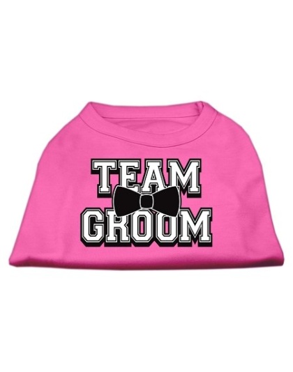 Team Groom Screen Print Shirt Bright Pink Lg