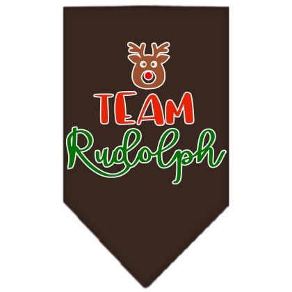 Team Rudolph Screen Print Bandana Cocoa Large