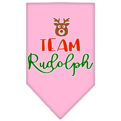 Team Rudolph Screen Print Bandana Light Pink Large