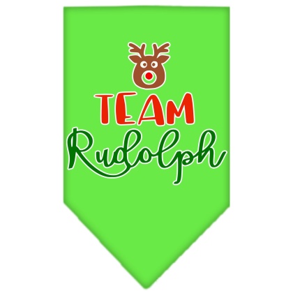 Team Rudolph Screen Print Bandana Lime Green Large